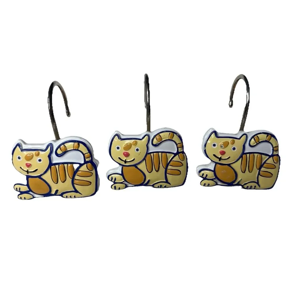Set of 12 Shower Hooks Cartoon Dog Cat Saturday Knight Ltd. Jenny & Jeff Designs